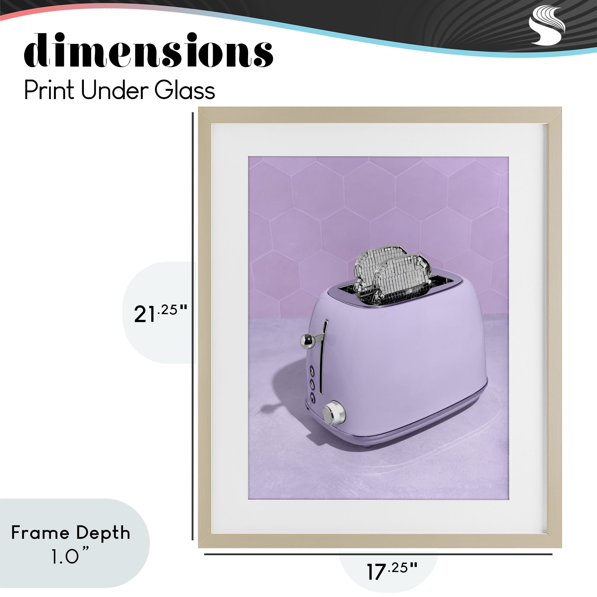 Stupell Industries Disco Toast over Purple Birch Framed Print Under Glass, design by LISH Creative