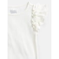 thumbnail image 3 of Wonder Nation Girls' Ribbed Top with Short Ruffle Sleeves, Sizes 4-18 & Plus, 3 of 3