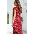 thumbnail image 3 of Fantaslook Dresses for Women Summer Casual Boho Dress Floral Print Ruffle Sleeve Midi Beach Dresses, 3 of 7