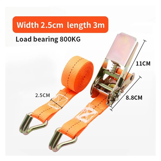 Pour Transport Lugga Sangle de Cliquet avant de Voiture et Camion Robuste avec Boucle en Métal - Réglable, Attache Sécurisée