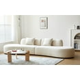 thumbnail image 2 of US Pride Furniture 132.3 inch Large Size Half Moon Design Curved 6-Seat Sofa with High-Density Foam Filled Ivory, 2 of 9