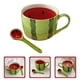 thumbnail image 3 of Taza de cerámica con forma de sandía y cuchara para el desayuno en casa, taza para café con leche, 3 of 8