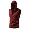 thumbnail image 6 of ZRBYWB Summer Tank Top New Male Solid Color Baggy Hooded T Shirt Vest Large Fashion Casual Sports Jacket Funny Beach Vacation, 6 of 8