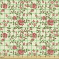 thumbnail image 2 of Ambesonne Rose Fabric by the Yard Upholstery, Rustic Floral Classical, 1 Yard, Pale Yellow Dark Coral, 2 of 5