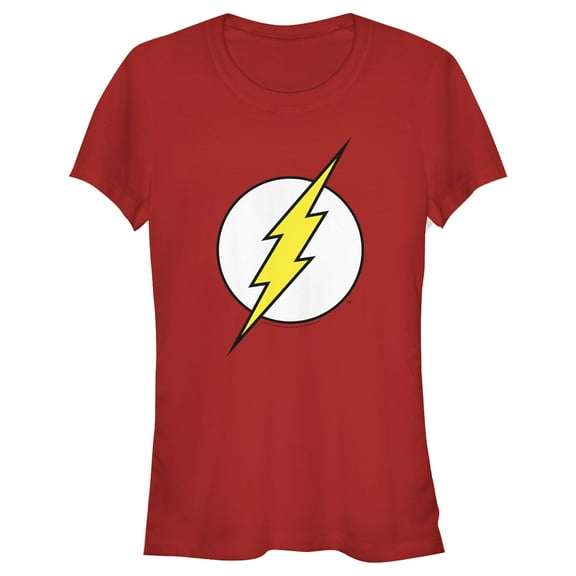 Junior's Justice League Flash Classic Logo  Graphic Tee Red X Large