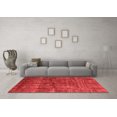 thumbnail image 3 of Ahgly Company Machine Washable Indoor Round Oriental Red Modern Area Rugs, 4' Round, 3 of 4