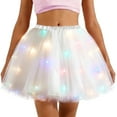 thumbnail image 2 of Hpapadks Skirts for Women Led Light Up Tutu Skirt Glowing Fairy Angel Mesh Rave Party Costume White One Size, 2 of 4