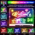thumbnail image 5 of 16" Rechargeable LED Drawing Board with Timer & 9-Color Adjustable Neon Glow – Includes 6 Markers, Dry Erase Light-Up Memo Board with Stand for Kids, Family & Office (pink), 5 of 8