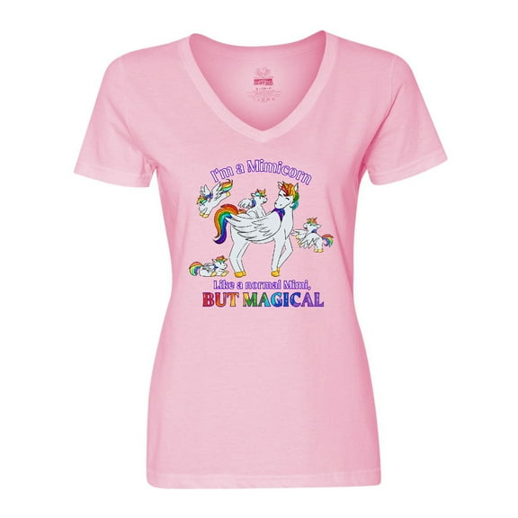 Inktastic I'm a Mimicorn, like a normal Mimi, but magical Women's V-Neck T-Shirt