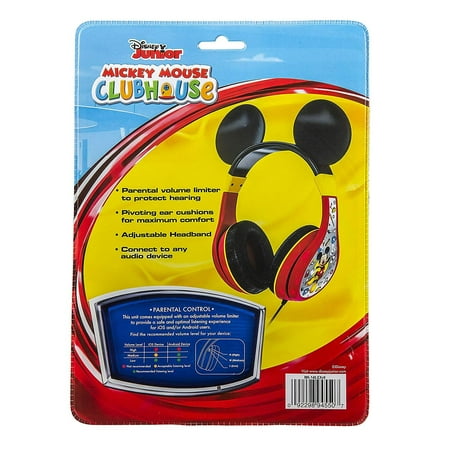 eKids - Disney Junior Mickey Wired On-Ear Headphones - Black/Red