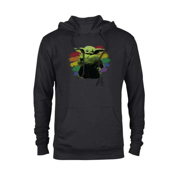 Star Wars The Mandalorian The Child Rainbow - Pullover Hoodie for Adults - Customized-Black