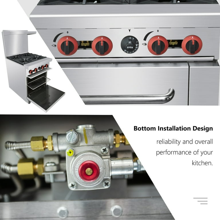 Cooking Performance Group S24-N Natural Gas 4 Burner 24 Range with Space  Saver Oven - 150,000 BTU