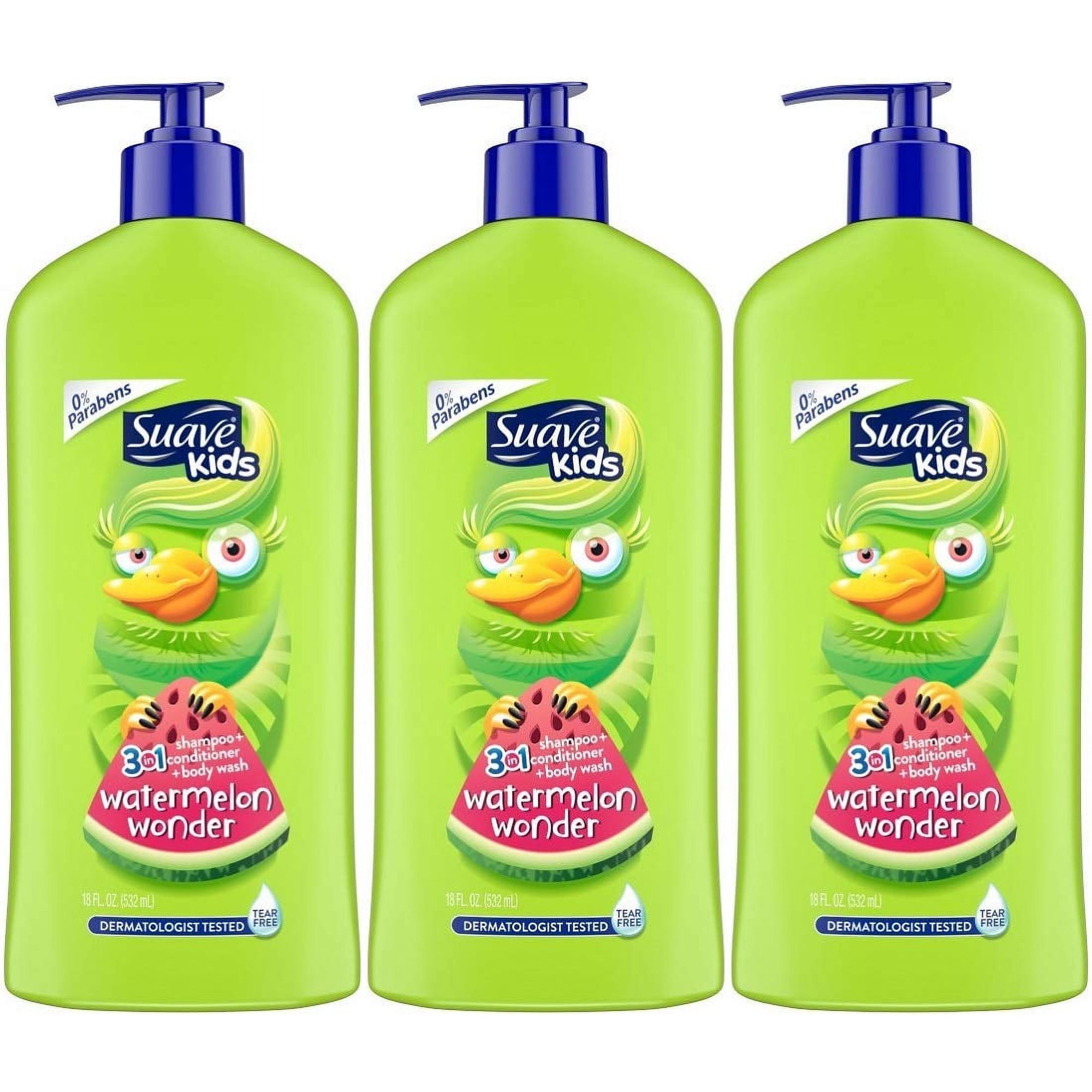 Suave Kids 3-in-1 Shampoo Conditioner & Body Wash Wacky Melon (Pack of 8)