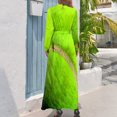 thumbnail image 3 of Vestido largo amarillo con pelota de tenis Ropa femenina Ropa de mujer Vestidos para mujer Traje de verano para mujer, 3 of 5