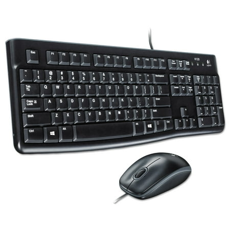 Logitech MK120 Wired Desktop Set, Keyboard/Mouse, USB, (Best Logitech Keyboard Mouse Combo)