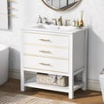 thumbnail image 5 of Harper & Bright Designs 30" Bathroom Vanity with Single Sink, Bathroom Combo Cabinet Undermount Sink with 2 Storage Drawer, White, 5 of 17