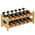 thumbnail image 1 of Gymax 2-Tier Bamboo Wine Rack for 12 Bottles Display Storage Shelf Holder, 1 of 10