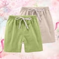 thumbnail image 3 of 2 Pack Sport Shorts Kids Cotton Linen Athletic Shorts Boys Summer Casual Short Pants Elastic Waist School Uniform sweatshirts, 3 of 3