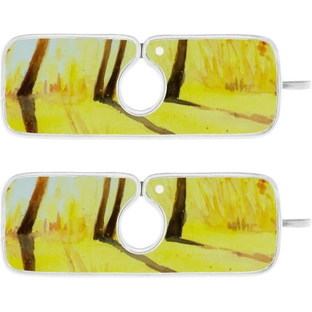 

Autumn Forest Deer Kitchen Sink Splash Guard for Faucet 2 Packs Faucet Absorbent Mats Vintage Fall Watercolor Faucet Handle Drip Catcher Quickly Drying Mat for Kitchen Counter Bathroom 30*5.5in