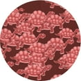 thumbnail image 1 of Ahgly Company Tapis d'Intérieur Ronds Transitionnels Rouges Lavables à la Machine, 3 Pieds Rond, 1 of 7