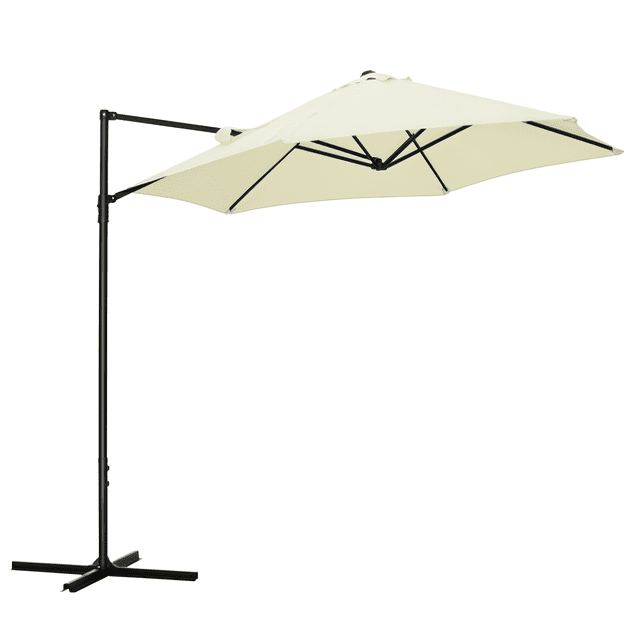 Outsunny Parasol de Patio Offset 8,5 Pi Rotation à 360° Cantilever Parasol Beige