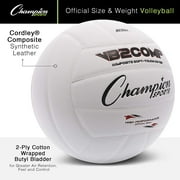 Champion Sports VB Pro Comp Series Indoor Volleyball, Official Size - Durable, Soft-Touch Volleyballs with Composite Synthetic Leather Cover - Premium Volleyball Equipment and Gear - Green/White