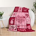 thumbnail image 6 of leyai Valentines Day Throw Blanket Twin Size Pink Plaid Love Heart Blanket Girlfriend Wife Couple Gift Blanket for Couch Bed Soft Cozy Lightweight Fuzzy Fleece Blankets and Throws 60x80, 6 of 6