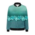 thumbnail image 6 of WXLWZYWL Women's Spring Fall Zip Up Jacket Fashion Random Print Casual Lightweight Coat without Hood, 6 of 6