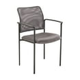 thumbnail image 2 of Flash Furniture Comfort Gray Mesh Stackable Steel Side Chair with Arms, 2 of 12