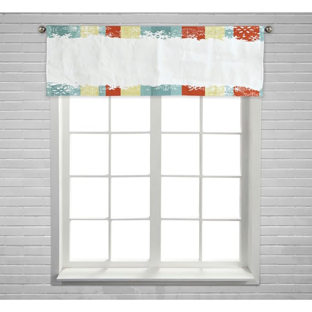 ABPHQTO Copos de nieve de invierno y lugar vacío Ventana Cortina Valance Rod Pocke 45x130 cm