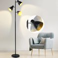 thumbnail image 2 of DingLiLighting Modern Floor Lamp 3-Light Tree Tall Black Metal Shades for Living Room Bedroom Reading Office House, Bright & Durable,Bulb Included,Foot Switch, 2 of 8