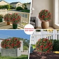 thumbnail image 5 of Artificial Rose Topiary Ball Trees with Ground Spike, 2 Pack 16 Inches Artificial Shrubs, Fake Evergreen Artificial Plant Brush for Indoor Outdoor Front Porch Garden, 5 of 7