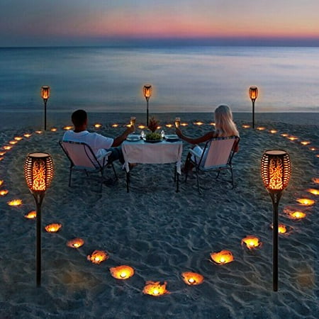 10 Pack Solar Torch Lights 96LED Flickering Lighting Dancing Flame Garden Lamp