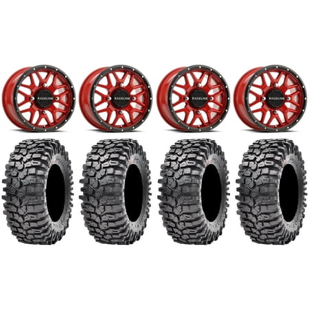 Raceline Krank 15 Wheels Red 35 Roxxzilla Tires Polaris RZR XP 1000 / PRO XP / Ranger XP 900/1000