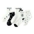 thumbnail image 2 of NAISIBABY Girls Mid Crew Socks, Breathale Non Slip Multi-styles Cute Cotton Socks 5 Pairs White 3T, 2 of 3