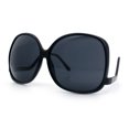 thumbnail image 5 of Womens Oversized Butterfly Swan Drop Temple Plastic Sunglasses All Black, 5 of 7