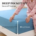 thumbnail image 4 of Superior Egyptian Cotton Embroidered 650 TC Deep Pocket Sheet Set, King, Medium Blue, 4 of 10