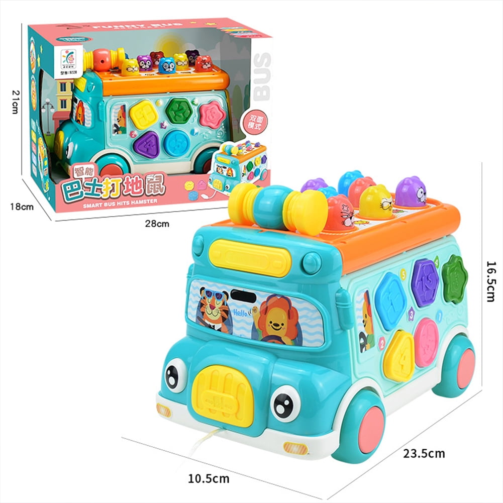 TopOne Cartoon Smart Simulated Bus Hits Hamster Toys Hexahedron Baby Toy  Dual Mode Multi-functional Pull-wire Electric Music Car | Walmart Canada