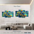 thumbnail image 3 of Elephant Stock Insane Peacock Wall Art - Horizontal Multi Panel Canvas - Living Room Wall Decor - Animal Multi Panel - Turquoise And Teal Decor By Daniel Jean-baptiste - 84" x 54", 3 of 4