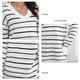 thumbnail image 5 of Vestido A Rayas De Manga Larga Con Cuello En V Tejido Suelto Mini Suéter Casual Vestido De Mujer Blanco Y Negro Rayas Negras L, 5 of 6