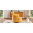 thumbnail image 4 of 360° Swivel Accent Barrel Chair with Adjustable Headrest - Ergonomic Round Lounge Chair in Ultra-Soft Berber Fabric for Living Room, Office, Bedroom - Modern Yellow Upholstered Rotating Seat, 4 of 9