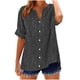 thumbnail image 1 of Camisetas Casuales de Manga Corta con Cuello en V Impreso Botón de Verano Suelto Y de Moda, 1 of 5