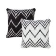 thumbnail image 6 of Ox Bay 20" x 20" Hand-Woven Black/ White Chevron Cotton Blend Pillow Cover, 6 of 11