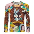 thumbnail image 2 of Looney Tunes Men's Graphic T Shirts Long Sleeve Printed Tee Tops Autumn Casual T-Shirt Fall Clothes 5XL, 2 of 6