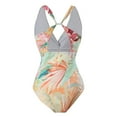 thumbnail image 3 of IDOPIP Women's One Piece Swimsuit with Beach Cover Up Wrap Skirt Floral Sexy Bikini Sets Bathing Suit, 3 of 7