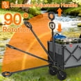 thumbnail image 6 of Yacona 35" L Extra Long Wagons Carts Foldable, 180L Heavy Duty Collapsible Wagon with Wheels, 360Lbs Portable Utility Cart for Shopping, Grocery, Garden, Beach, Camping, Gray, 6 of 9