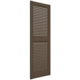 thumbnail image 3 of Ekena Millwork 12 in. W x 25 in. H Builders Edge, Standard Cathedral Top Center Mullion, Open Louver Shutters, Includes Matching Installation Spikes (Per Pair), 385 - French Roast, 3 of 12