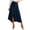 Dark Blue #14, variant on Women's Asymmetrical Wrap Hem A-Line Denim Skirt Stretch High Waist Elegant Swing Business Casual Jean Skirts, S