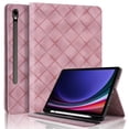 thumbnail image 1 of for Samsung Galaxy Tab S8 Plus/S7 FE/S7 Plus 12.4 inch Case, Rhombus Grid Pattern Multiple Viewing Angles Stand Slim Folio Cover (Pink), 1 of 7