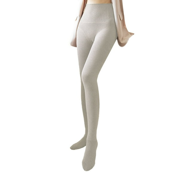 High Lumbar Cartilage Tights, Women's, Thicked, Pressure, Pantyhose, Thermal, White, 360g